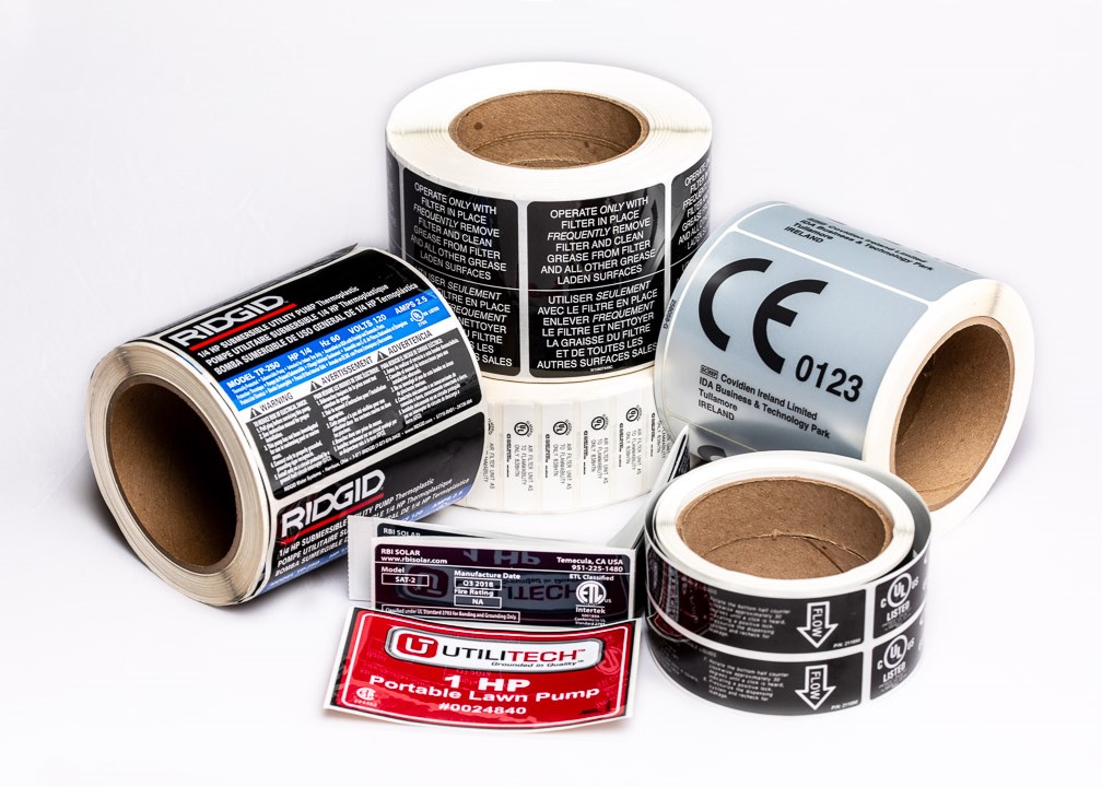 UL (Underwriters Laboratories), cUL (Canadian Underwriters), CSA (Canadian Standards Association), ETL (Electrical Testing Laboratories) Label spools. 